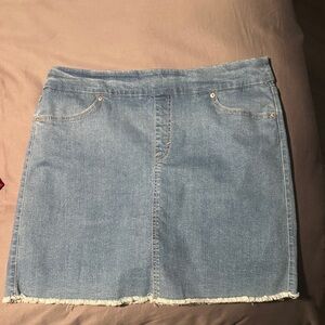Style & Co. Light Blue Denim Mini Skirt with Frayed Hem